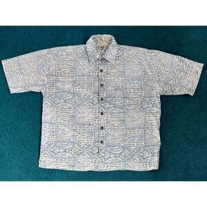 Vintage Zero Gravity Men's Island Print Button up Shirt SZ Large